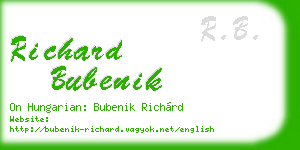 richard bubenik business card
