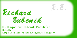 richard bubenik business card
